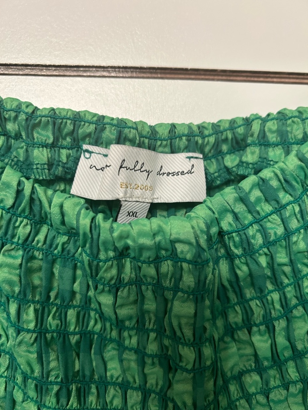 Never Fully Dressed Green Gingham Midi Dress Curve XXL Puff Sleeve - Picture 6 of 6
